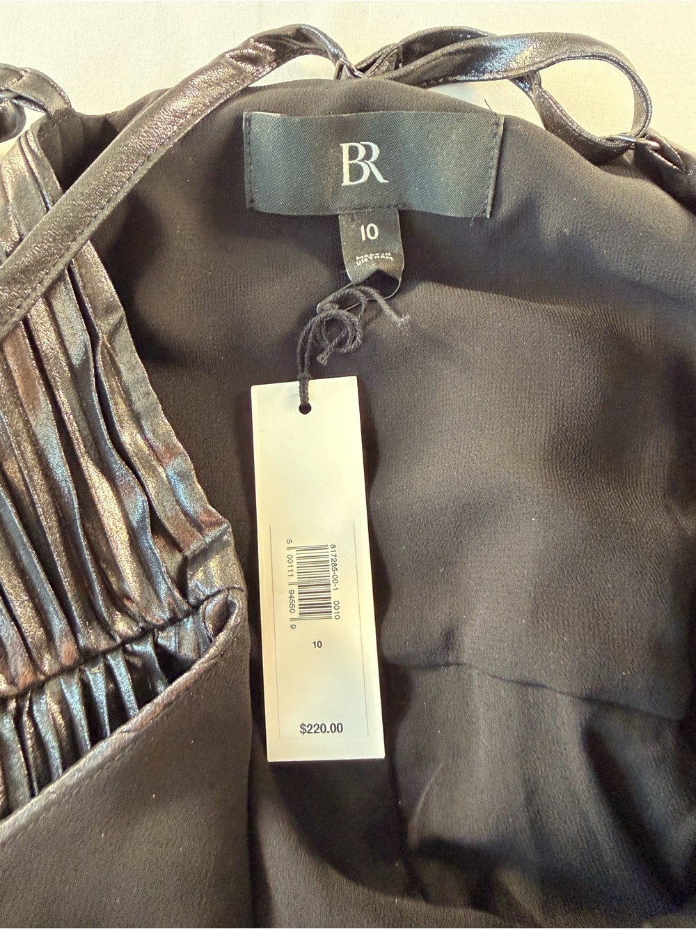Banana Republic Odetta Metallic Pleated Maxi Dress - Gunmetal NWT - Picture 13 of 14